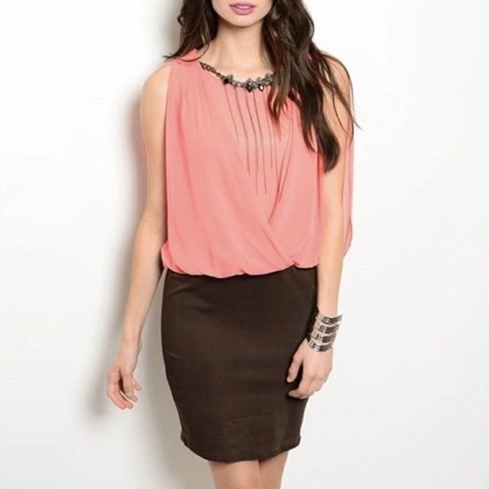 *Clearance* LovPosh Pink and Brown Dress